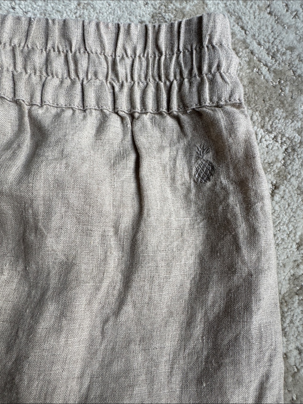 Tommy Bahama Cream Wide-Leg Linen Drawstring Pants - Picture 4 of 5